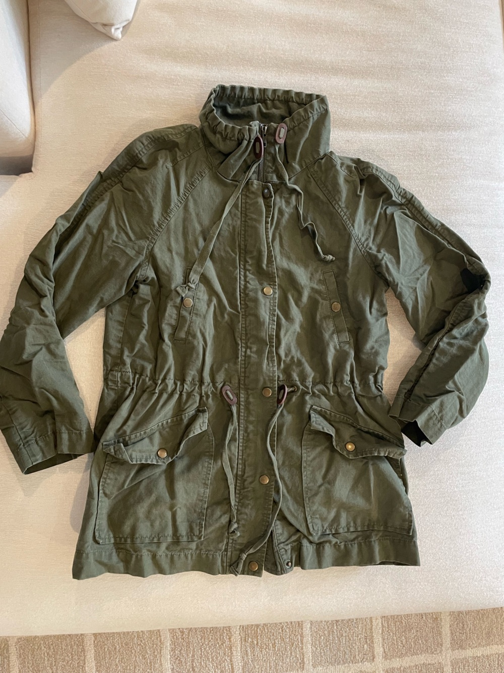 LOFT Petite Olive Green Utility Jacket - Women's Lightweight Anorak